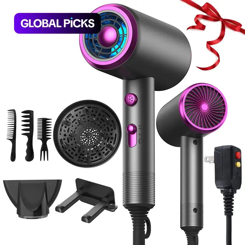 Ionic Hair Dryer Set | Frizz Control, Comes with Diffuser, Concentrator & 3 Styling Combs