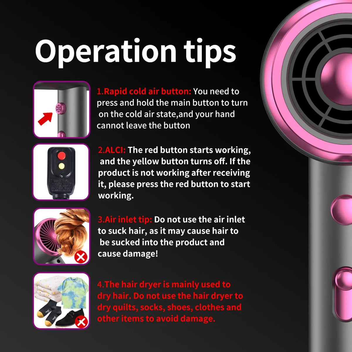 Ionic Hair Dryer Set | Frizz Control, Comes with Diffuser, Concentrator & 3 Styling Combs