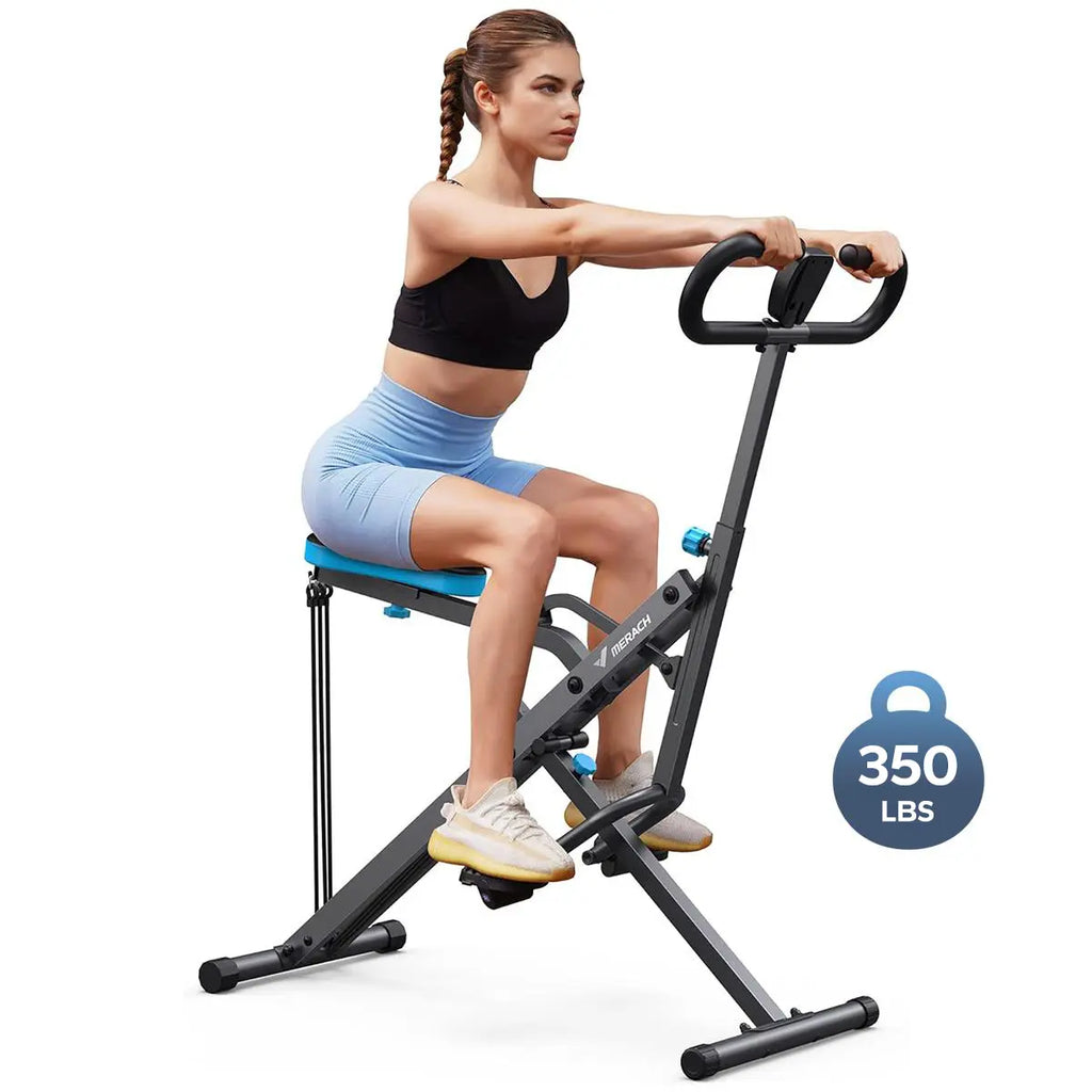 2-in-1 Squat Rowing Trainer | Adjustable Resistance Home Gym Machine, LCD Monitor, 350LBS Capacity