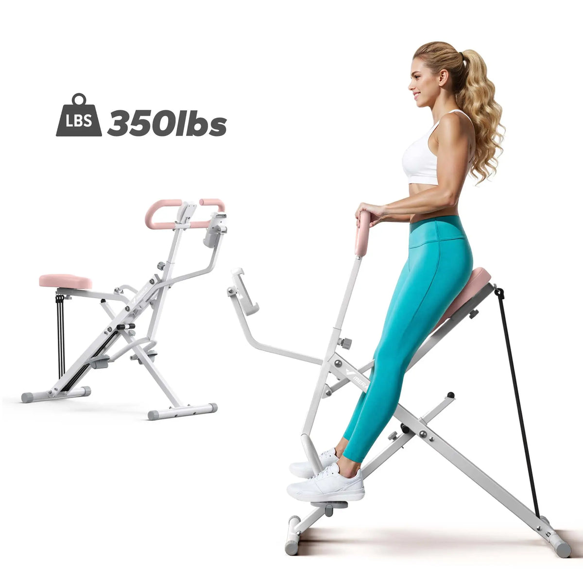 2-in-1 Squat Rowing Trainer | Adjustable Resistance Home Gym Machine, LCD Monitor, 350LBS Capacity
